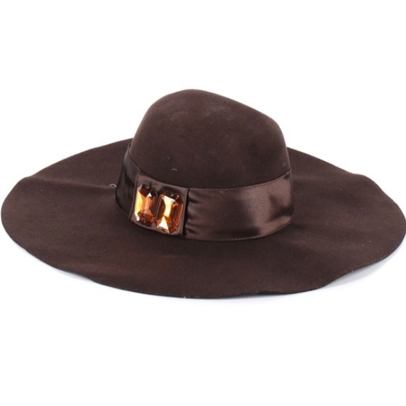 BCBG Faux Suede‎ Hat Fedora Brown Large One Size main image 5